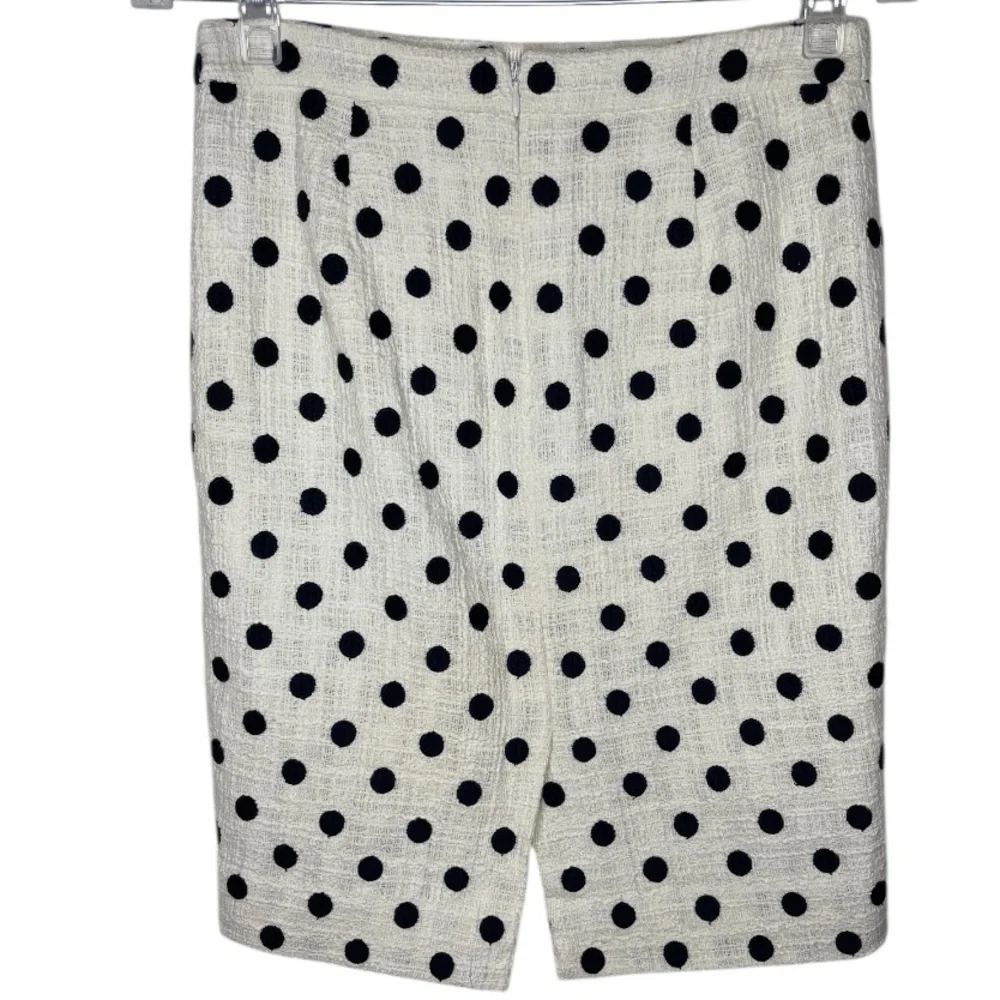 J Crew Polk a Dot Pencil Skirt Zipper Closure Business Casual Size 0 Petite